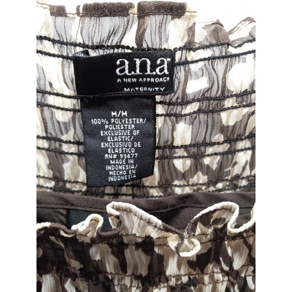 A N.A A New Approach Maternity Medium Brown Beige Sheer Top Blouse Camisole Boho - Picture 5 of 9